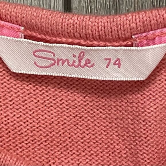 NWT Smile Brand Coral Baby Girl Button Up Sweater With Embroidery 12 months - Picture 4 of 10